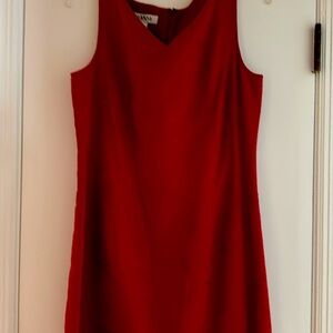 Red shift dress 60/40 linen and cotton. Great for summer easy care
